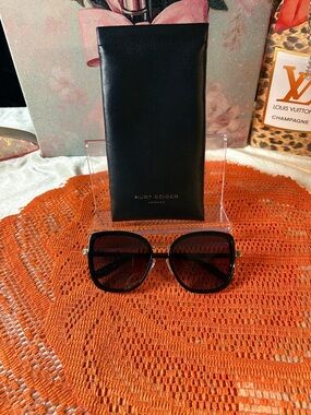 Kurt Geiger Black Square Gradient Lens Sunglasses CAT 3
